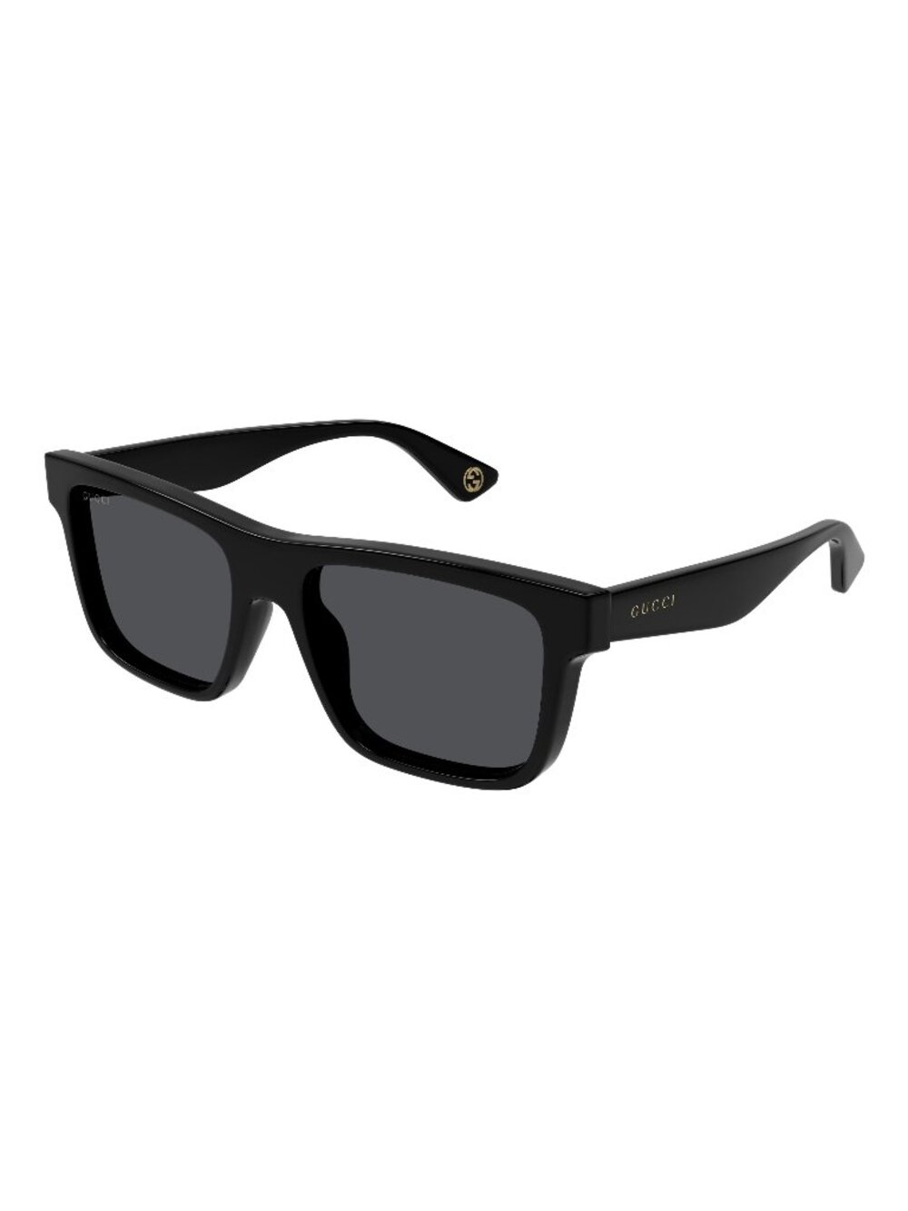 New Gucci Men's Sunglasses Black Square Grey Lens Acetate Frame GG1618S 001 56